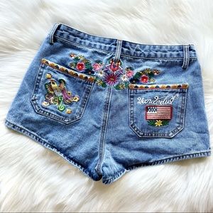Vintage Embroidered Denim Shorts